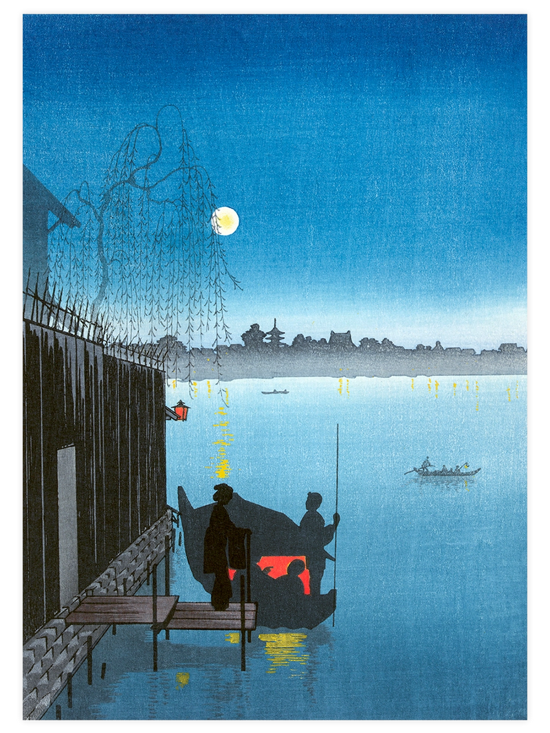 Kobayashi, Evening Cool on the Sumida River - Art Print Ünlü Ressamlar Poster