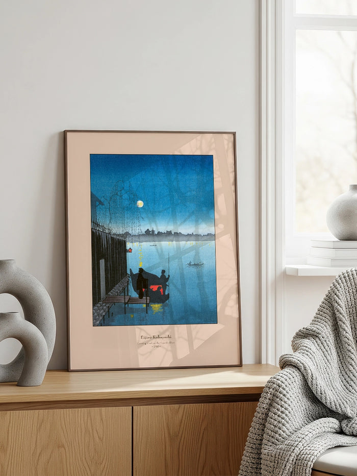 Kobayashi, Evening Cool on the Sumida River - Art Print  Poster