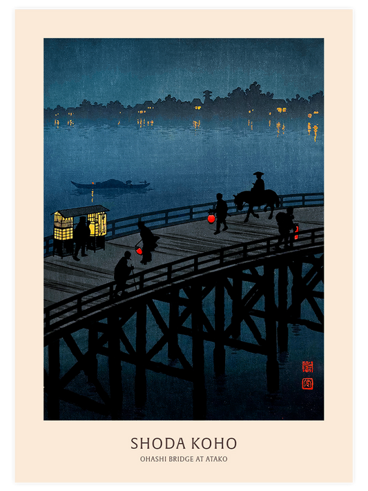 Koho Shoda Ohashi Bridge at Atako - Art Print