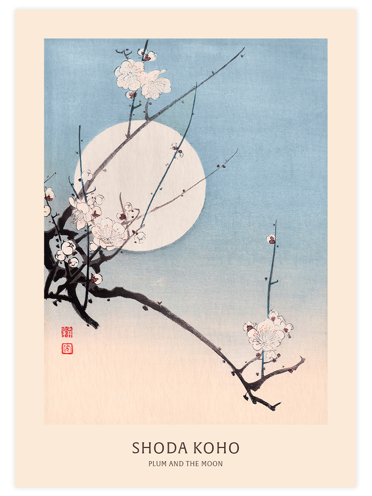 Koho Plum and the Moon - Art Print