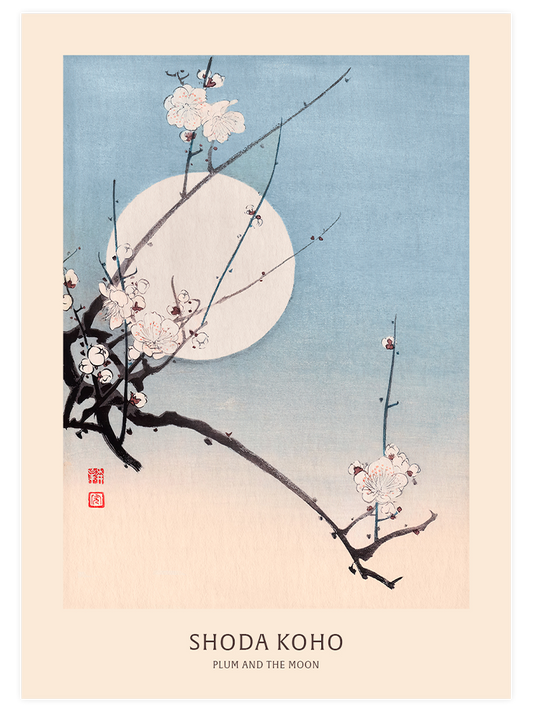 Koho Plum and the Moon - Art Print