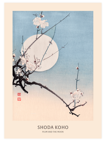 Koho Plum and the Moon - Art Print