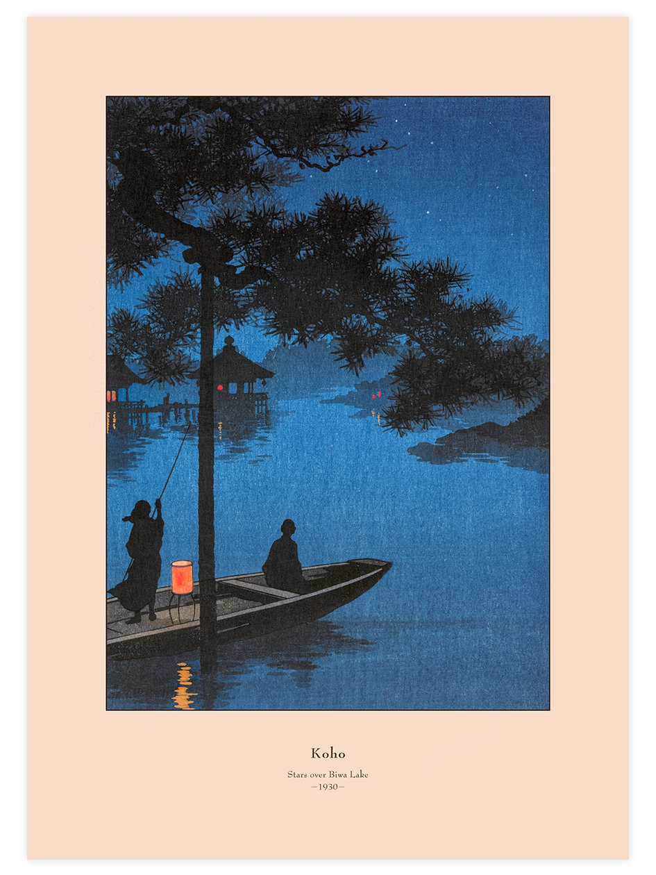 Koho, Stars over Biwa Lake - Art Print Ünlü Ressamlar Poster