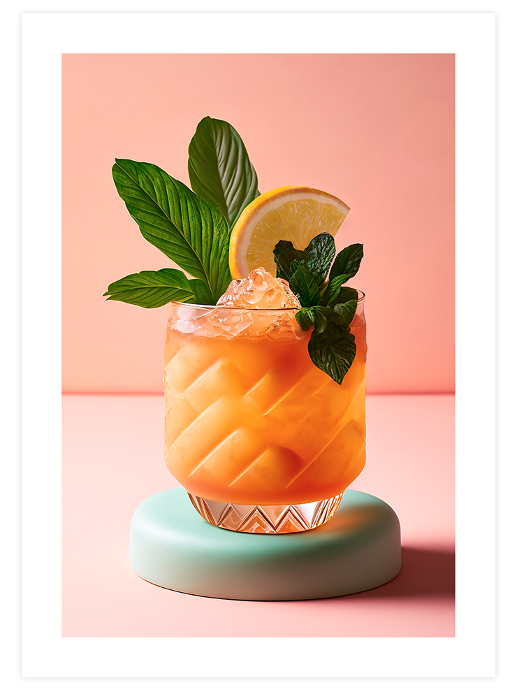 Lemon Mint Cocktail - Art Print
