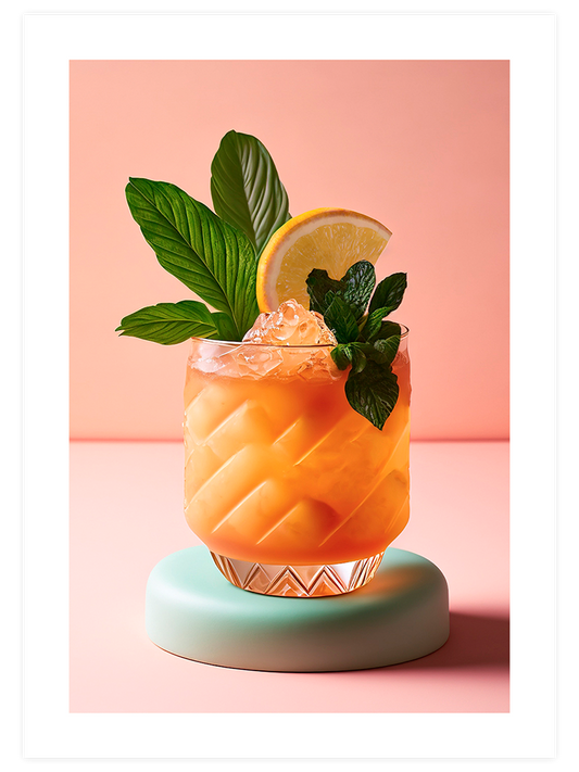 Lemon Mint Cocktail - Art Print