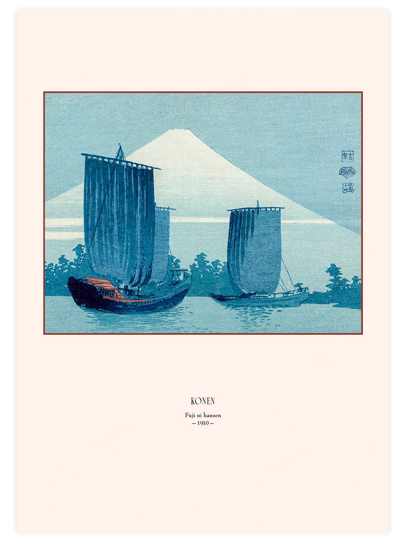 Konen, Sailboats and Mount Fuji - Art Print Ünlü Ressamlar Poster