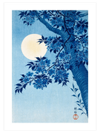 Ohara Koson Blossoming Cherry On A Moonlit Night - Art Print