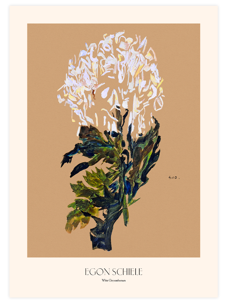 Egon Schiele White Chrysanthemum - Art Print Ürün ana görseli