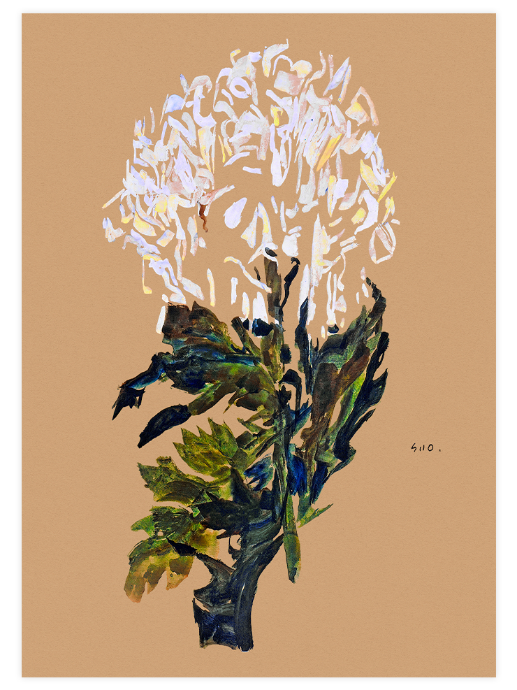 Egon Schiele White Chrysanthemum - Art Print Ürün ana görseli