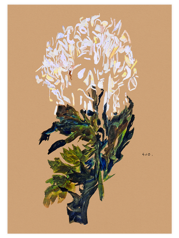 Egon Schiele White Chrysanthemum - Art Print