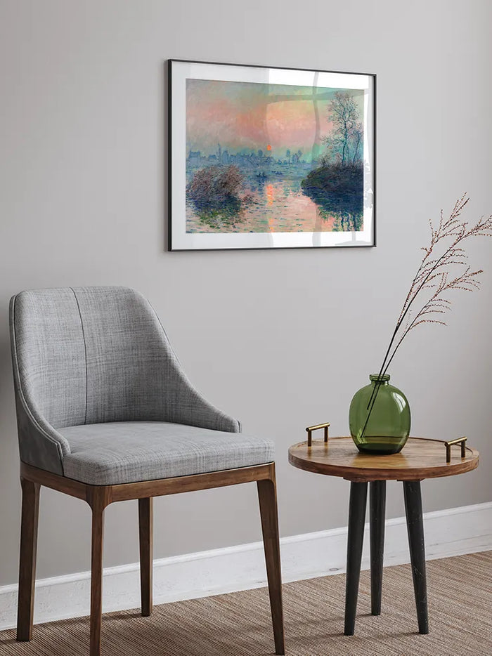 Monet Sunset on the Seine at Lavacourt, Winter Effect - Art Print