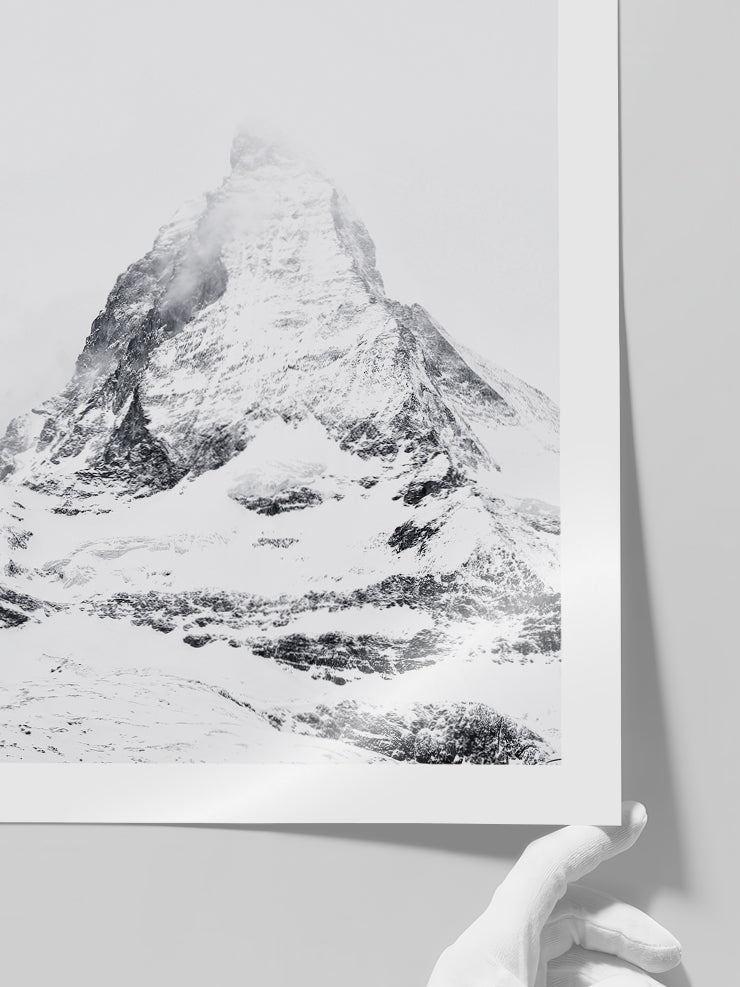 Snowy Mountain - Art Print  Poster