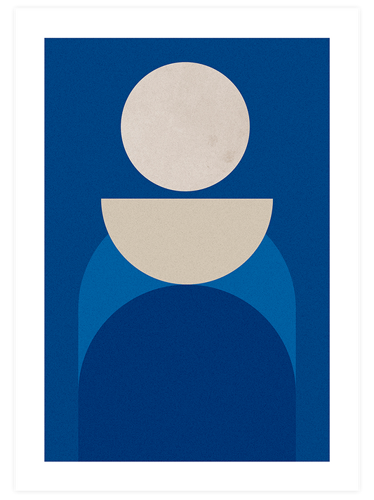 Geometrik Form Mavi N2 Poster - Giclée Baskı