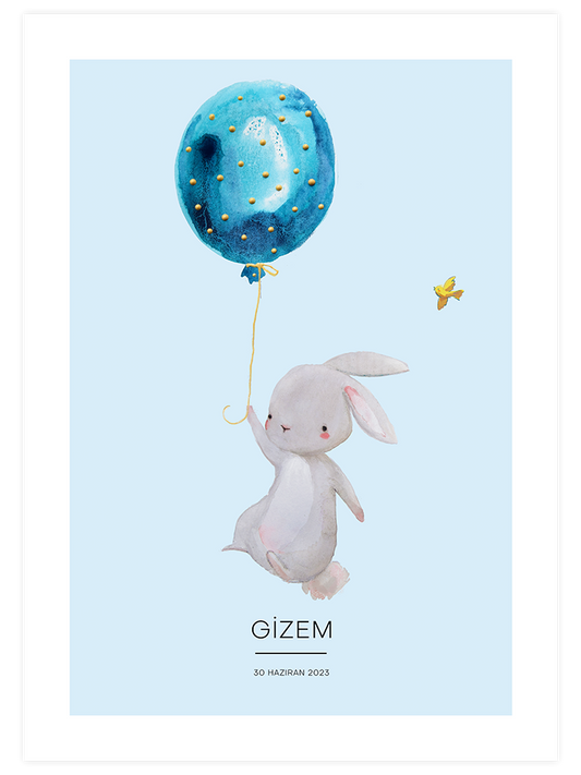 Uçan Tavşan Kişiye Özel - Art Print