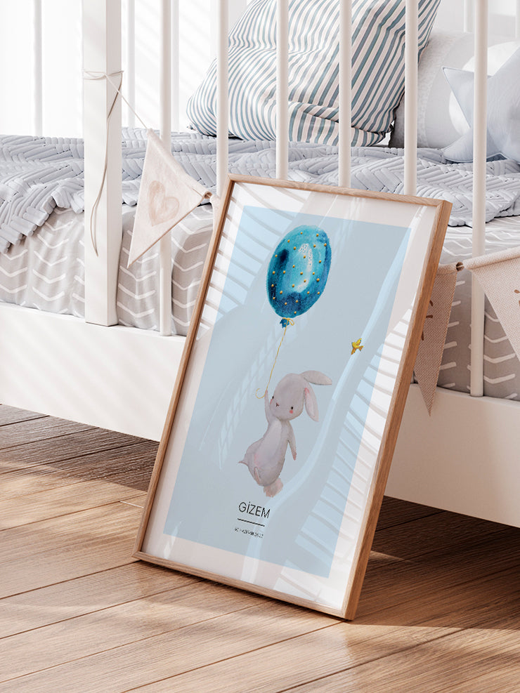 Uçan Tavşan Kişiye Özel - Art Print Ürün ikincil görseli