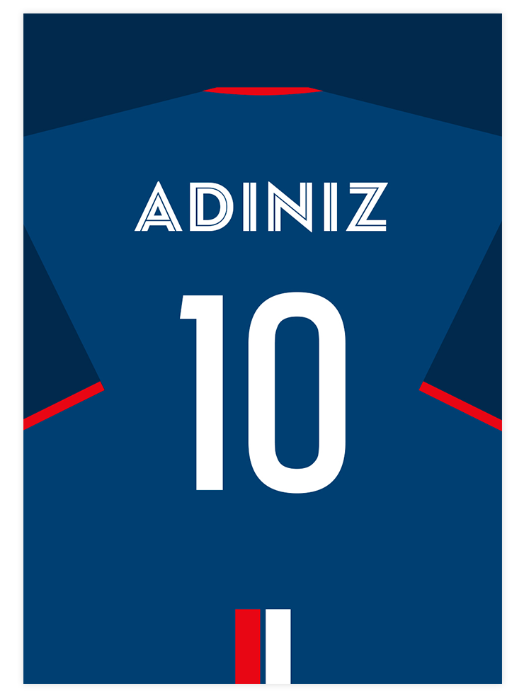 Futbol Forması Tek Renk Kişiye Özel - Art Print  Poster