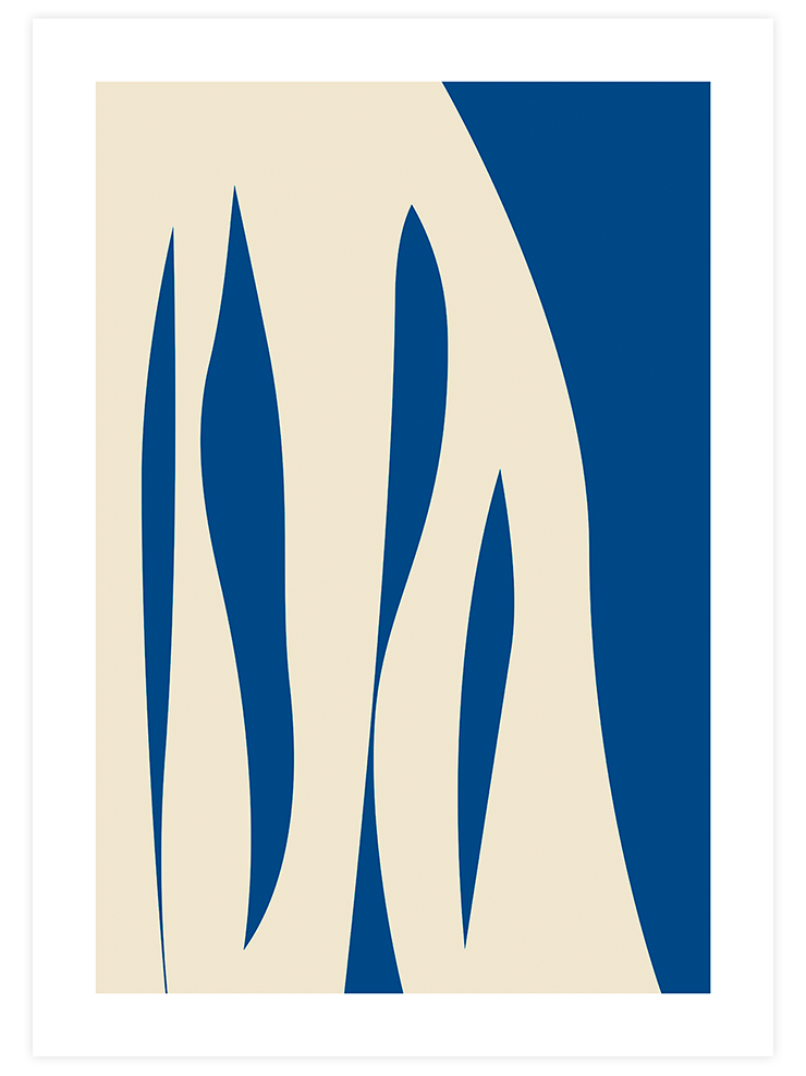 Geometrik Form Bej Mavi - Art Print Ürün ana görseli