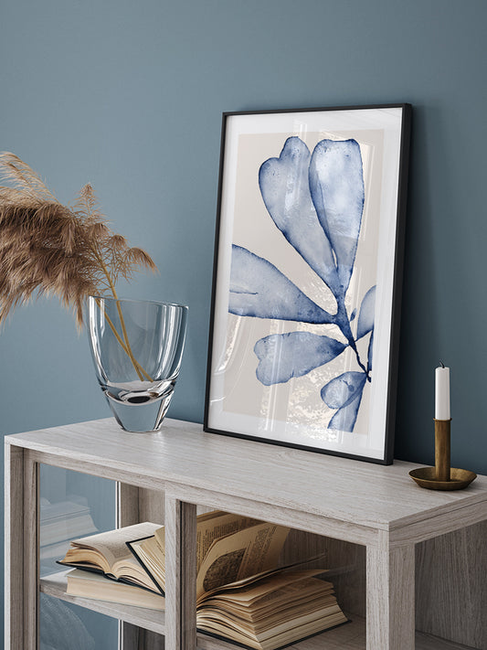 Blue Leaves N3 Poster - Giclée Baskı