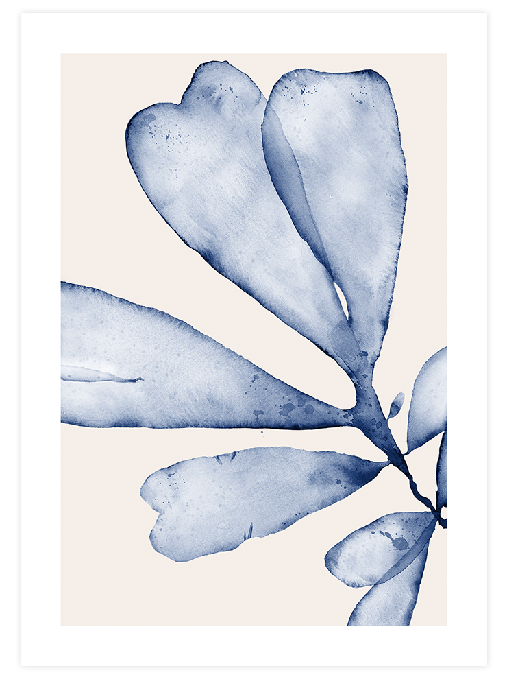 Blue Leaves N3 - Art Print