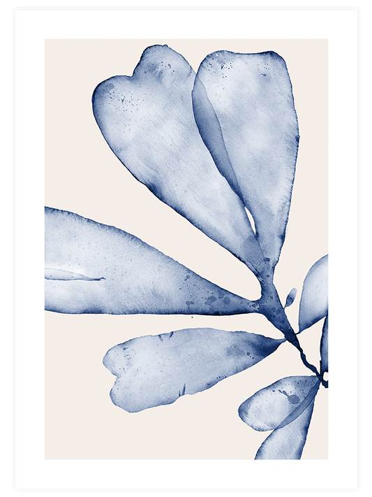 Blue Leaves N3 Poster - Giclée Baskı