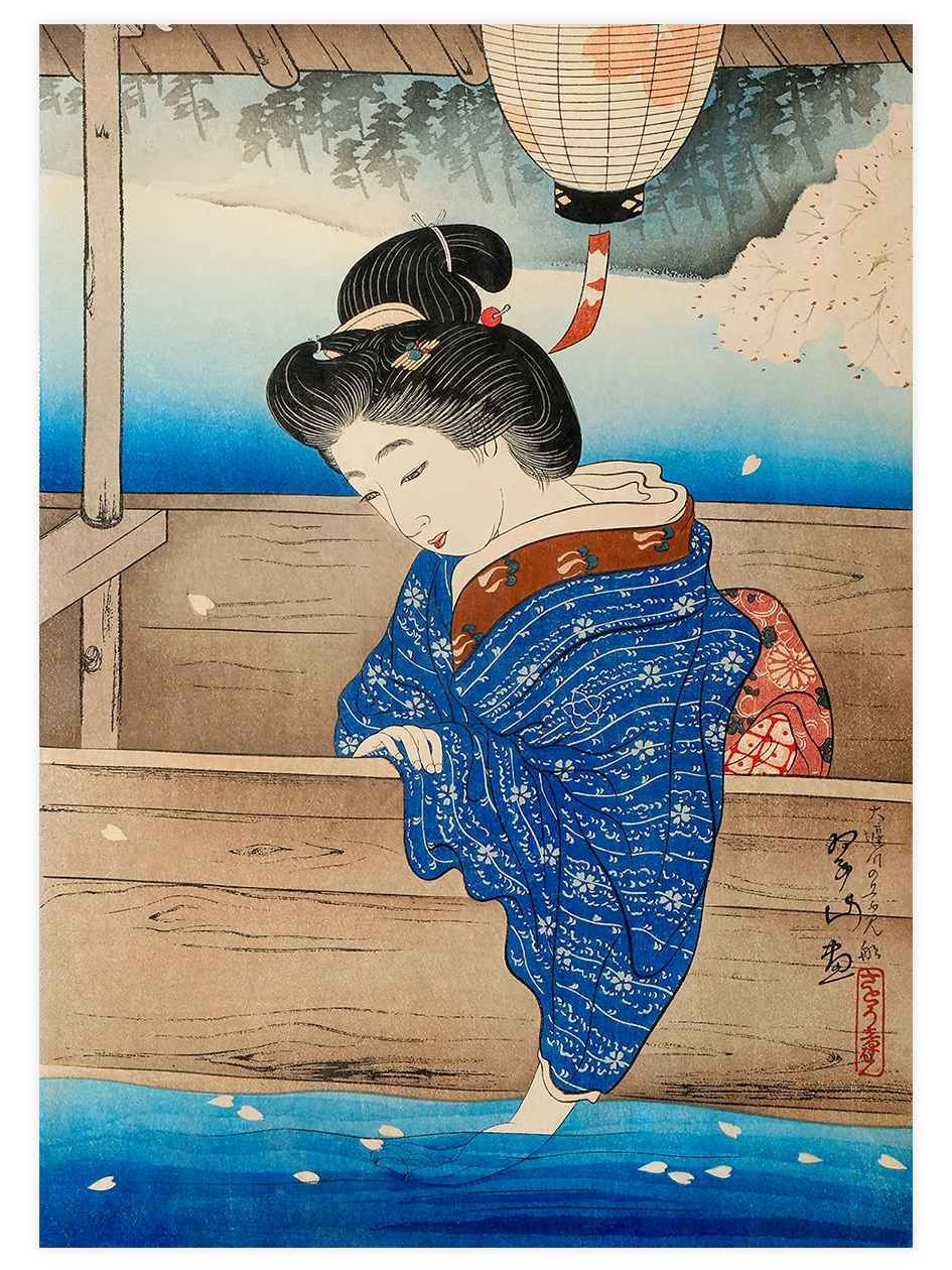 Miki Suizan, Pleasure Boat on The Oseki River - Art Print Ünlü Ressamlar Poster