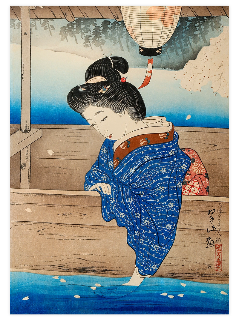 Miki Suizan, Pleasure Boat on The Oseki River - Art Print Ünlü Ressamlar Poster