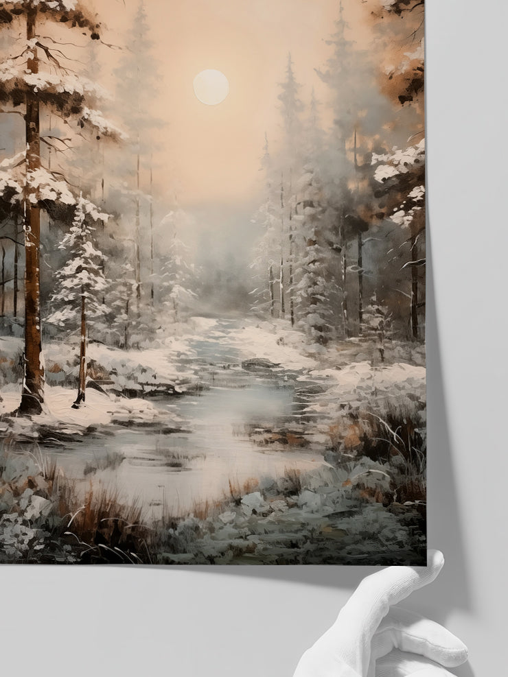 Kış Gün Batımı - Art Print