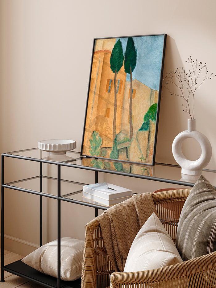 Modigliani Cypresses And Houses - Art Print  Poster