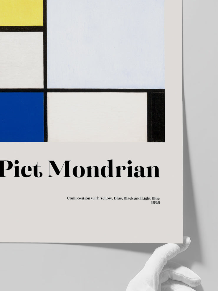 Mondrian Composition With Yellow - Art Print  Poster