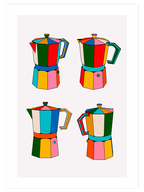 Renkli Moka Potları - Art Print