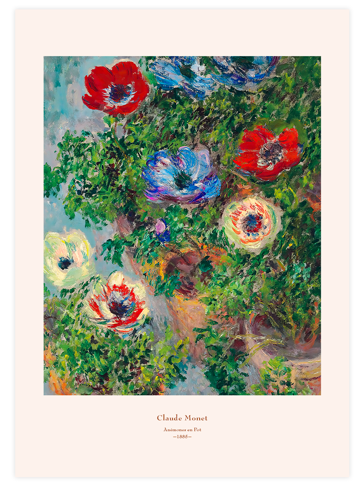 Monet Anemones in a Pot - Art Print Ürün ana görseli