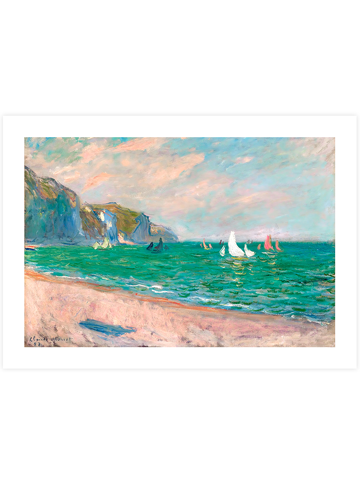 Monet Boats in front of the Cliffs of Pourville - Art Print Ürün ana görseli