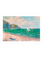Monet Boats in front of the Cliffs of Pourville - Art Print