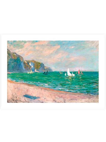 Monet Boats in front of the Cliffs of Pourville - Art Print
