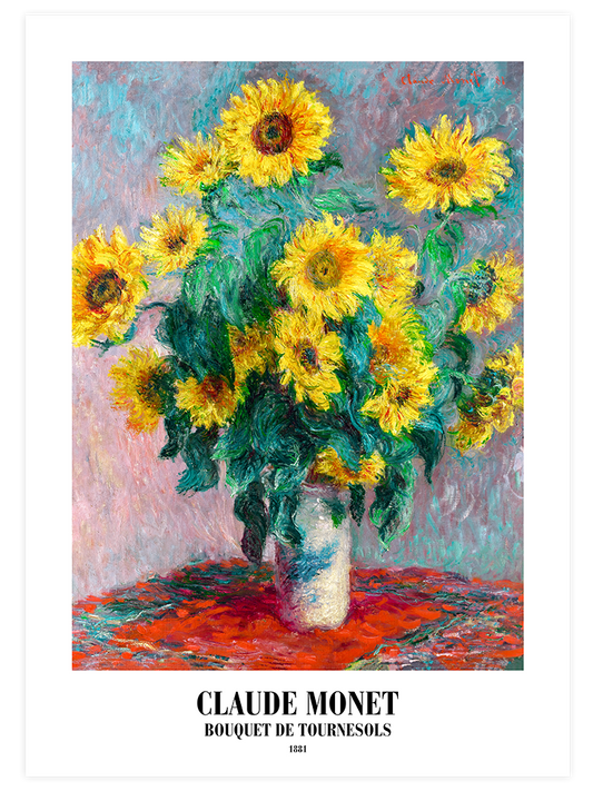 Claude Monet Bouquet Of Sunflowers Poster - Giclée Baskı