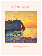 Monet Etretat, Cliff of Aval, Sunset - Art Print