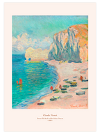 Monet Étretat, the Beach and the Falaise d'Amont - Art Print