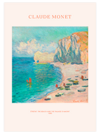 Monet Etretat'taki Amond Plajı Ve Falezi - Art Print