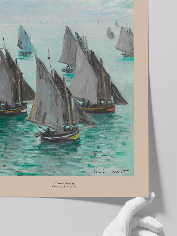 Monet Fishing Boats, Calm Weather - Art Print  Poster