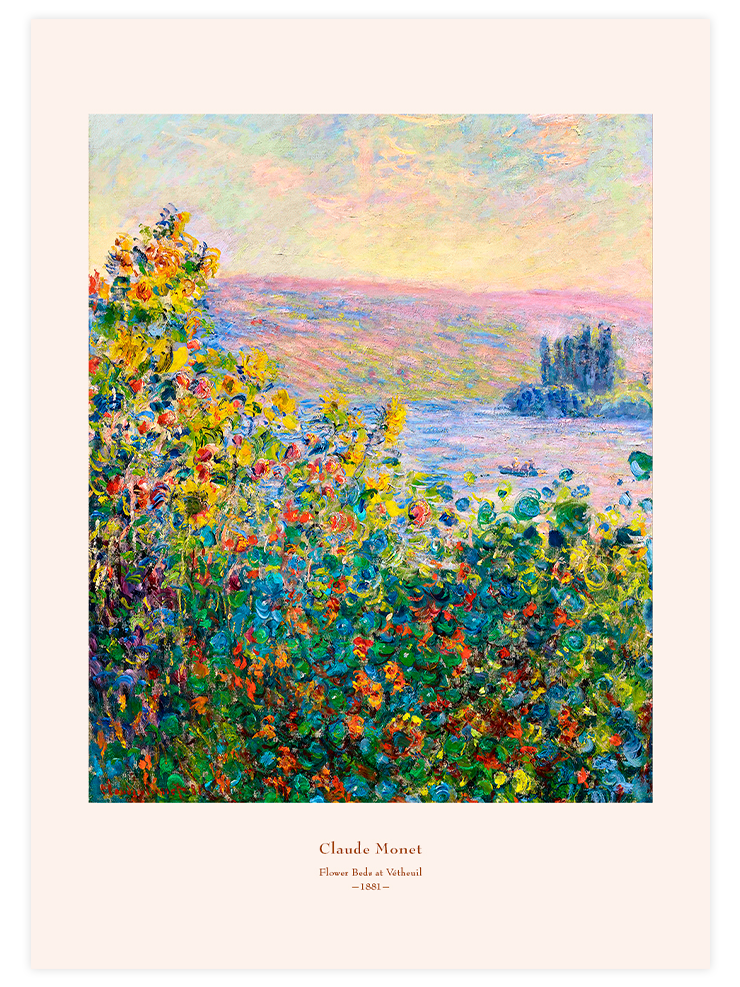 Monet Flower Beds at Vétheuil - Art Print