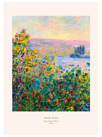 Monet Flower Beds at Vétheuil - Art Print