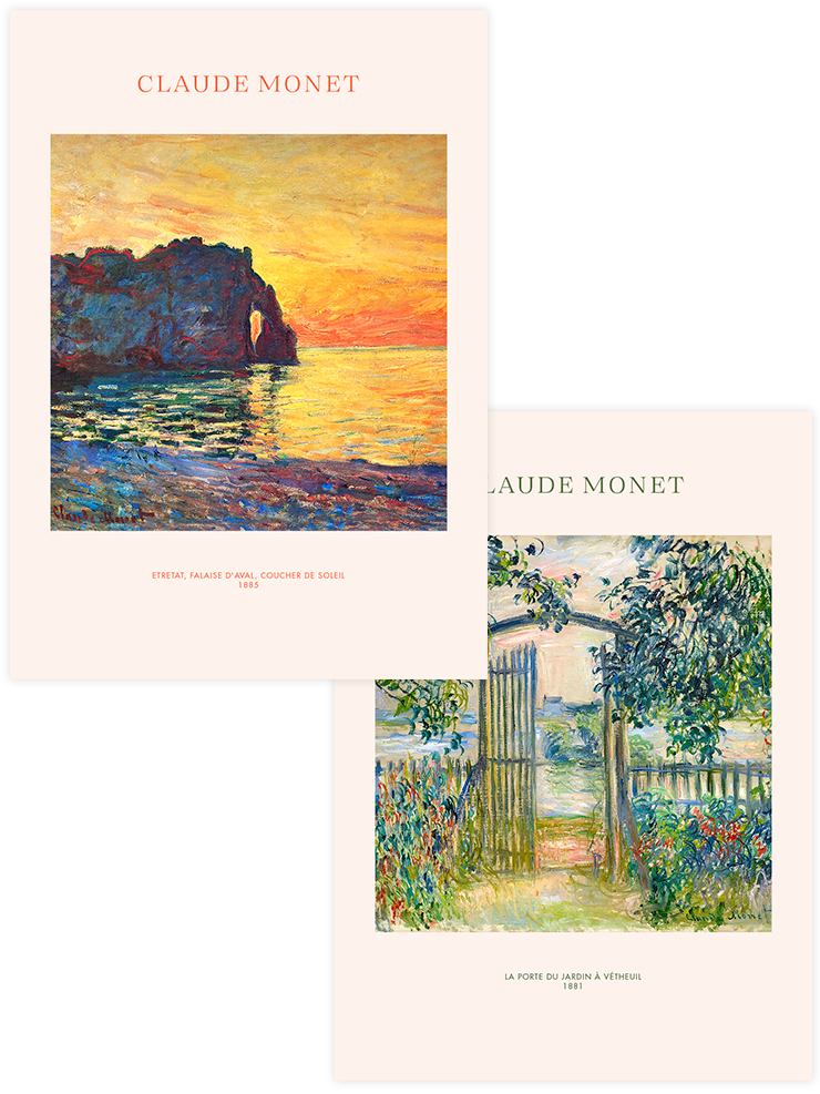 Monet Garden Gate - Poster Seti Duo Ünlü Ressamlar Poster