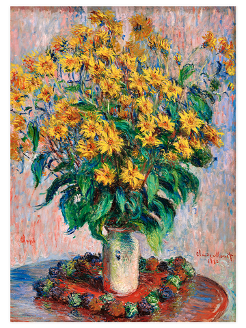 Monet Jerusalem Artichoke Flowers - Art Print