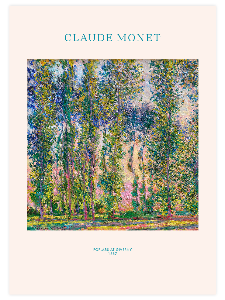 Monet Poplars at Giverny - Art Print
