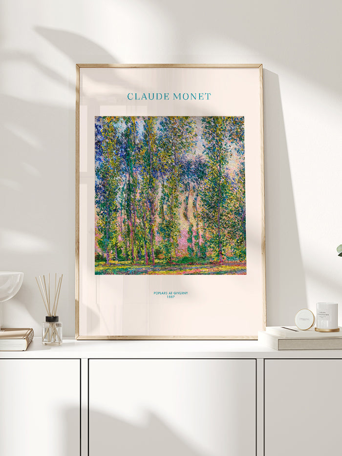 Monet Poplars at Giverny - Art Print  Poster