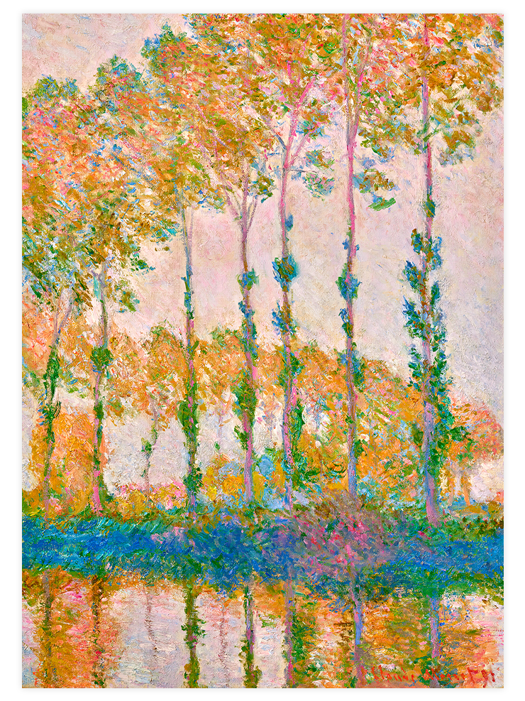 Monet Poplars on the Banks of the Epte, Autumn - Art Print Ürün ana görseli