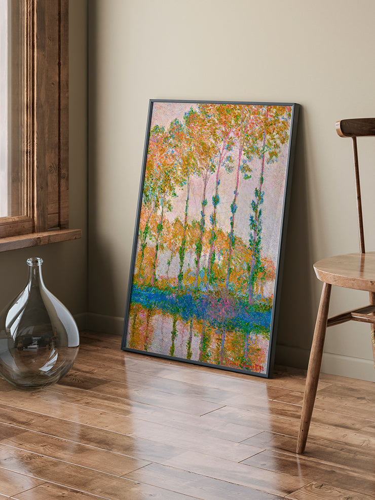 Monet Poplars on the Banks of the Epte, Autumn - Art Print Ürün ikincil görseli
