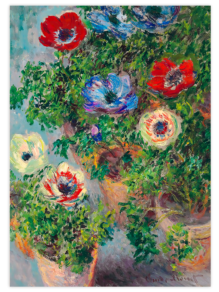 Monet Still Life with Anemones - Art Print Ürün ana görseli
