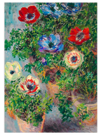 Monet Still Life with Anemones - Art Print