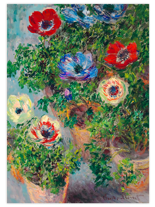 Monet Still Life with Anemones - Art Print